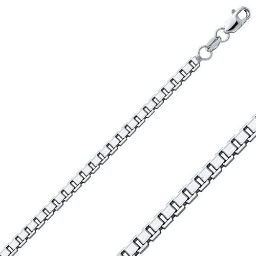 Women White Gold Box Chain