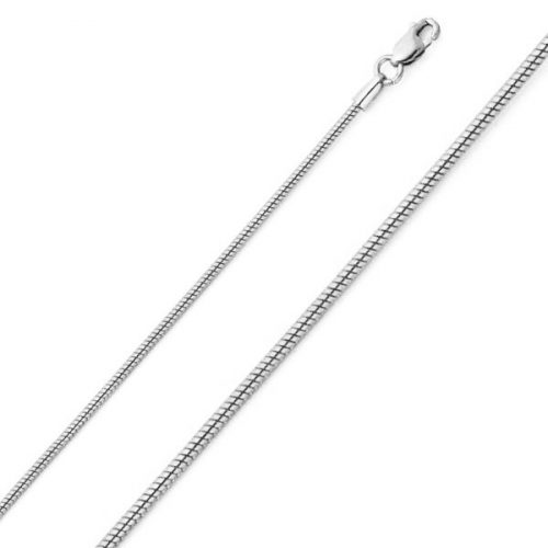 Women White Gold Diamond Cut Snake Chain