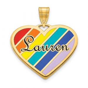 Epoxied Heart With Name Charm