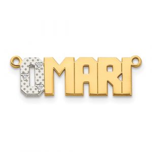 Gold Diamond Name Plate Pendant