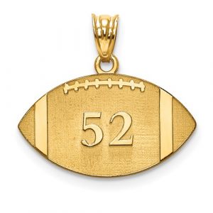 Laser Football Number And Name Pendant