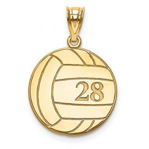 Laser Volleyball Number And Name Pendant