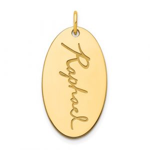 Oval Script Name Charm