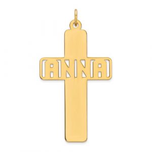 Polished Cross Cut Out Name Plate