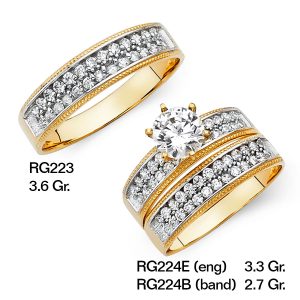 CZ Wedding Trio Sets - RG223