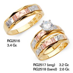 CZ Wedding Trio Sets - RG2516