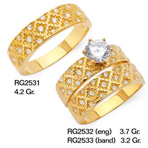 CZ Wedding Trio Sets - RG2531