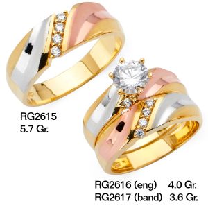 CZ Wedding Trio Sets - RG2615