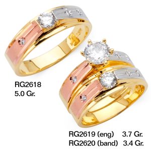 CZ Wedding Trio Sets - RG2618