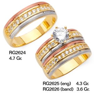 CZ Wedding Trio Sets - RG2624