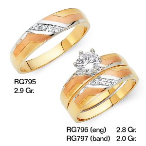 CZ Wedding Trio Sets - RG795