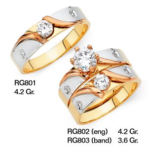 CZ Wedding Trio Sets - RG801