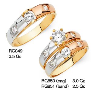 CZ Wedding Trio Sets - RG849