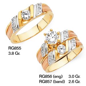 CZ Wedding Trio Sets - RG855