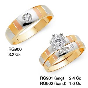 CZ Wedding Trio Sets - RG900
