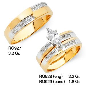 CZ Wedding Trio Sets - RG927