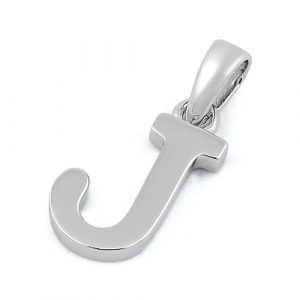 Sterling Silver Plain Letter J Pendant