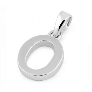 Sterling Silver Plain Letter O Pendant