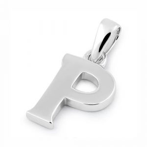 Sterling Silver Plain Letter P Pendant