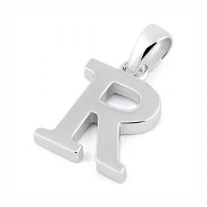 Sterling Silver Plain Letter R Pendant