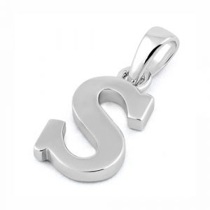 Sterling Silver Plain Letter S Pendant