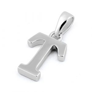 Sterling Silver Plain Letter T Pendant