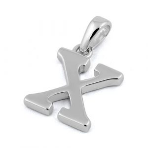Sterling Silver Plain Letter X Pendant