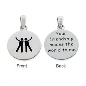 Sterling Silver Pendant "Your Friendship Means The World To Me"