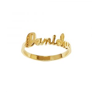 LJ086 Gold 5MM Flowing Script Name Ring