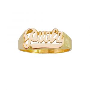 LJ101 Personalized Gold 6MM Baby Size Script Letter Name Ring