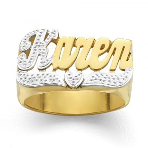 LJ112M Gold 10MM Sparkling Love Name Ring