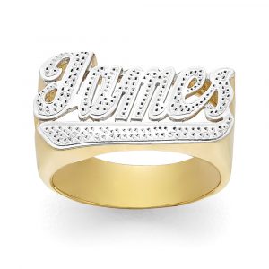 LJ115 Gold 12MM Effortless Name Ring
