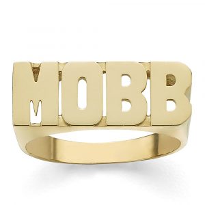 LJ127M Gold 8.5MM Block Letter Name Ring
