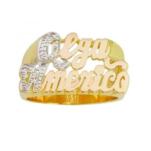LJ137D Personalized Two Name (13MM)Size With ShiMMering Pavecut On First Letters And Heart Name Ring