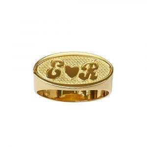 LJ174 Gold 9MM Oval Name Ring